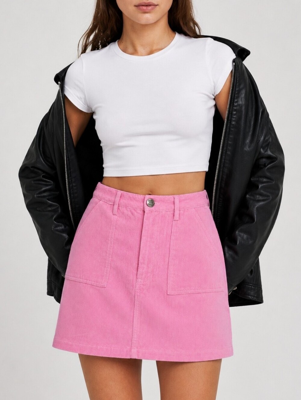 NWT Lucy & Yak Blair Pink Corduroy Mini Skirt Indie A-Line Size 4